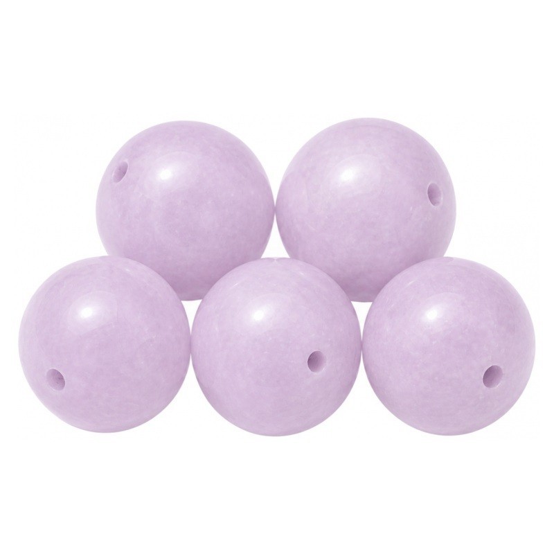 5 Perles Pierre Naturelle Quartz Teinté Mauve 8mm