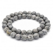 5 Perles Pierre Naturelle Jaspe Picasso 8mm pour la Création de Bijoux Fantaisie - DIY