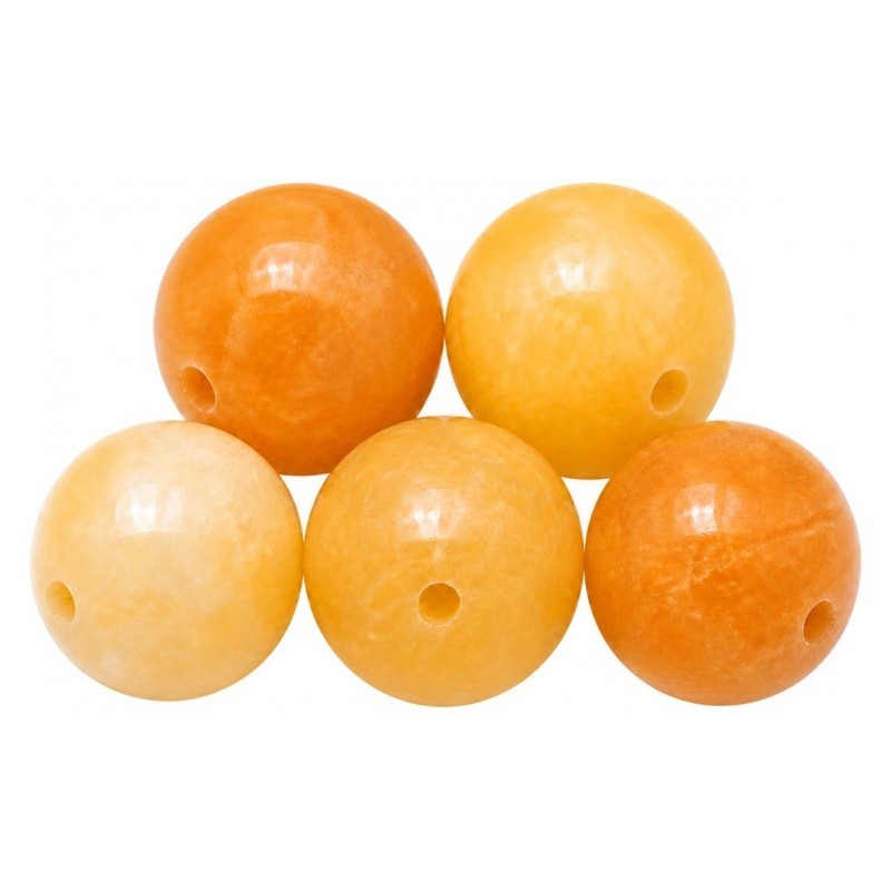 5 Perles Pierre Naturelle Calcite Orange 8mm