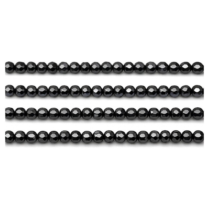 100 Perles en Pierre Naturelle Hématite à Facettes Gris Métallisé 4mm