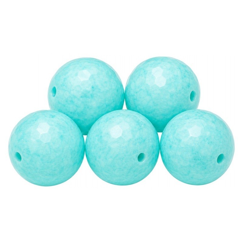 5 Perles Pierre Naturelle à Facette Agate Bleu/Vert 8mm