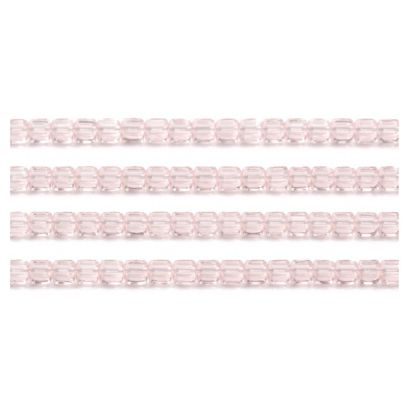 100 Perles Carrées en Verre à Facettes Rose 3mm