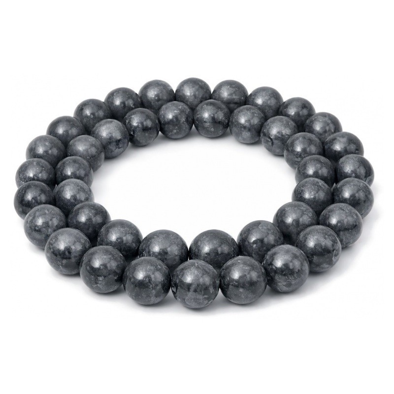 5 Perles Pierre Naturelle Agate Gris Foncé 8mm