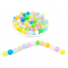 50 Perles Rondes Colorées Fluorescentes Phosphorescentes 8mm "Brillent dans le noir" pour la Création de Bijoux Fantaisie - DIY
