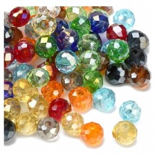 190 Perles à Facettes en Verre Multicolore 4mm pour la Création de Bijoux Fantaisie - DIY