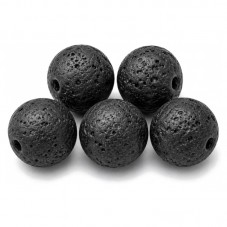 45 Perles de Lave Pierre Naturelle Noir 8mm pour la Création de Bijoux Fantaisie - DIY