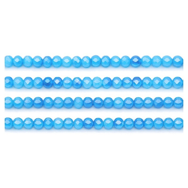 110 Perles en Verre à Facettes Bleues 4mm
