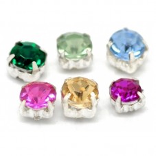 20 Mini Perles Strass Carrées Multicolore 5mm pour la Création de Bijoux Fantaisie - DIY