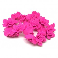 20 Perles Fleurs Fuchsia en Pâte Polymère Fimo 30mm pour la Création de Bijoux Fantaisie - DIY