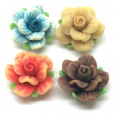 4 Perles Roses en Pâte Polymère Fimo 20mm pour la Création de Bijoux Fantaisie - DIY