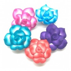 4 Perles Roses Bicolores en Pâte Polymère Fimo 20mm pour la Création de Bijoux Fantaisie - DIY