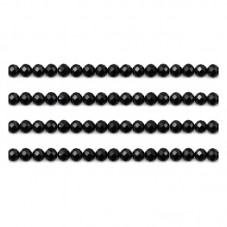 110 Perles à Facettes Noires en Verre 4mm pour la Création de Bijoux Fantaisie - DIY
