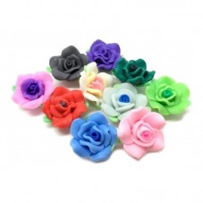 5 Perles Fleurs en Pâte Polymère Fimo 20mm pour la Création de Bijoux Fantaisie - DIY