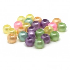 100 Perles Multicolores en Verre Nacré 6mm pour la Création de Bijoux Fantaisie - DIY