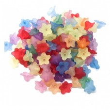 30 Perles Coupelles Fleurs en Acrylique Multicolore 10mm pour la Création de Bijoux Fantaisie - DIY