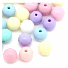 50 Perles Pastel en Acrylique 8mm pour la Création de Bijoux Fantaisie - DIY