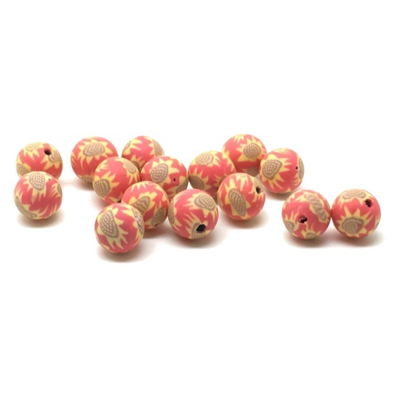 15 Perles Soleil en Pâte Polymère Fimo 8mm
