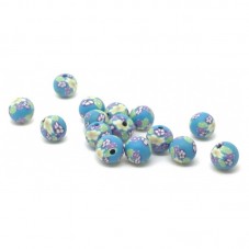 15 Perles Bleues en Pâte Polymère Fimo 8mm pour la Création de Bijoux Fantaisie - DIY