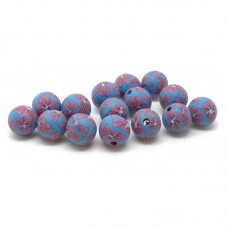 15 Perles Bleues en Pâte Polymère Fimo 8mm pour la Création de Bijoux Fantaisie - DIY