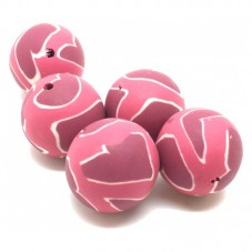 5 Perles Cœur en Pâte Polymère Fimo 14mm pour la Création de Bijoux Fantaisie - DIY