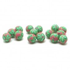 15 Perles Vertes en Pâte Polymère Fimo 8mm pour la Création de Bijoux Fantaisie - DIY
