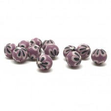15 Perles Prune en Pâte Polymère Fimo 8mm pour la Création de Bijoux Fantaisie - DIY