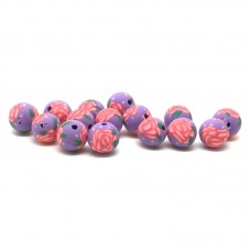 15 Perles Mauves en Pâte Polymère Fimo 8mm pour la Création de Bijoux Fantaisie - DIY
