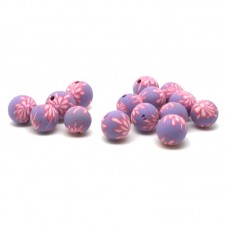 15 Perles Mauves en Pâte Polymère Fimo 8mm pour la Création de Bijoux Fantaisie - DIY