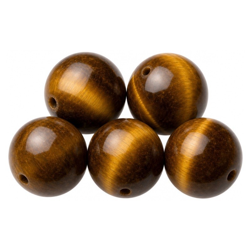 4 Perles en Pierre Naturelle Oeil de Tigre 10mm