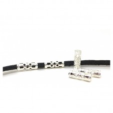20 Perles Tubes Ajourées Filigrane Argentées 12x4mm pour la Création de Bijoux Fantaisie - DIY