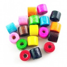 200 Perles en Bois Multicolore 5x4mm pour la Création de Bijoux Fantaisie - DIY