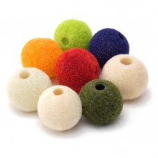 10 Perles Flocky en Acrylique Multicolore 14mm pour la Création de Bijoux Fantaisie - DIY