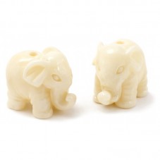 5 Perles Éléphant en Acrylique 14x12mm pour la Création de Bijoux Fantaisie - DIY