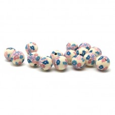 15 Perles Blanches en Pâte Polymère Fimo 8mm pour la Création de Bijoux Fantaisie - DIY