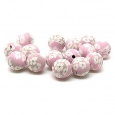 15 Perles Roses Grisées en Pâte Polymère Fimo 8mm pour la Création de Bijoux Fantaisie - DIY