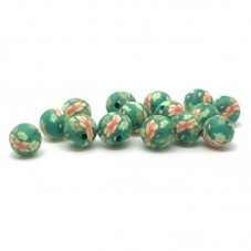15 Perles Vertes en Pâte Polymère Fimo 8mm pour la Création de Bijoux Fantaisie - DIY