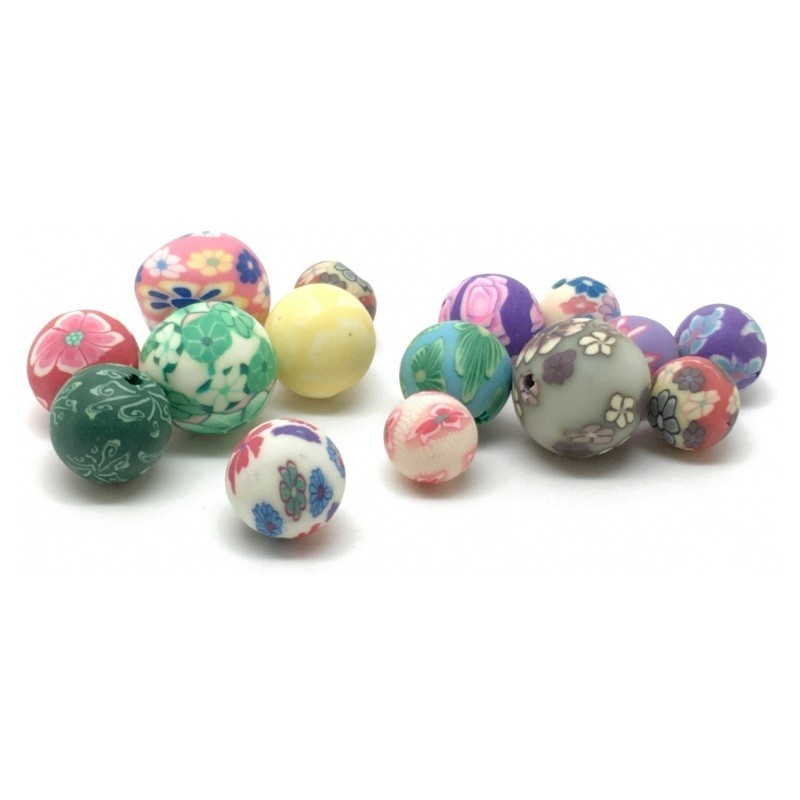 15 Perles en Pâte Polymère Fimo 8-12mm