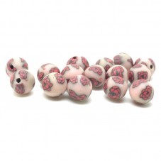 15 Perles Roses en Pâte Polymère Fimo 8mm pour la Création de Bijoux Fantaisie - DIY