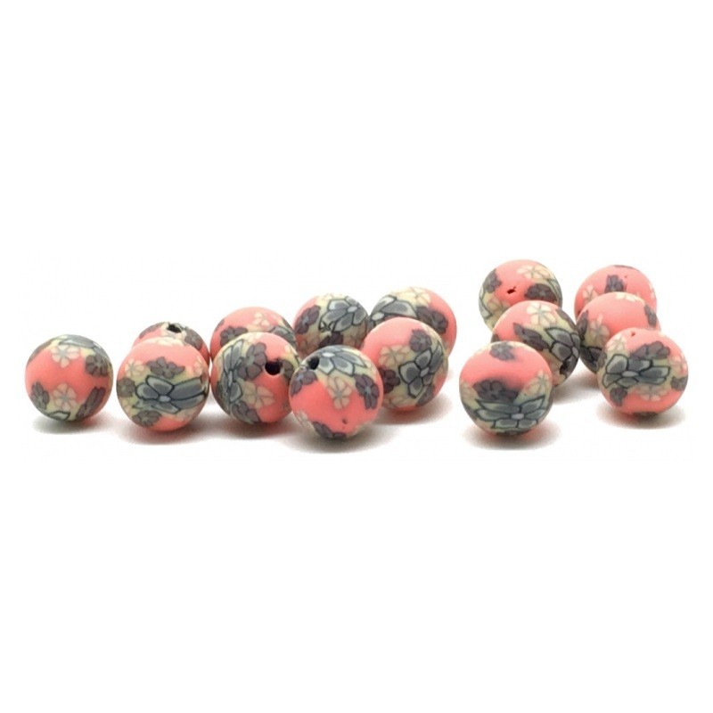 15 Perles Rouges en Pâte Polymère Fimo 8mm