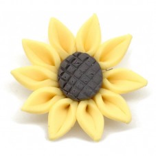 Perle Tournesol en Pâte Polymère Fimo 30mm pour la Création de Bijoux Fantaisie - DIY