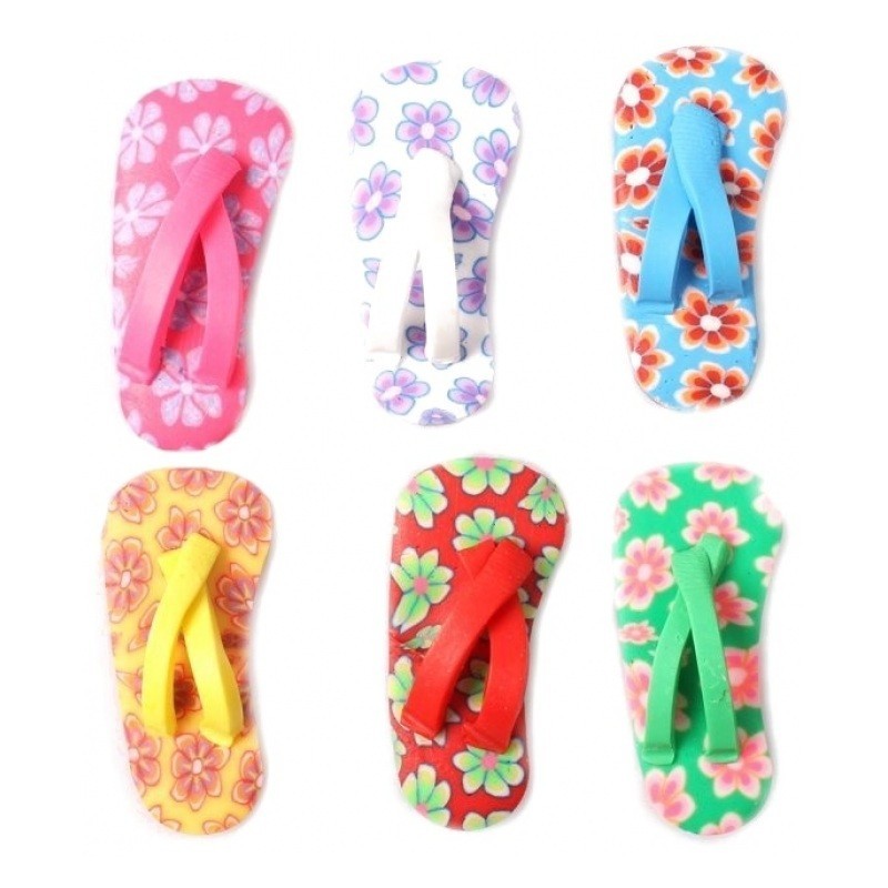 5 Perles Tongs en Pâte Polymère Fimo 25mm