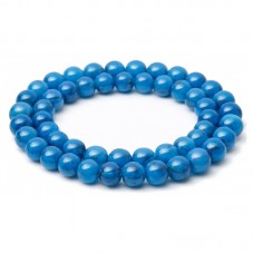 10 Perles en Pierre Synthétique Bleu 10mm pour la Création de Bijoux Fantaisie - DIY