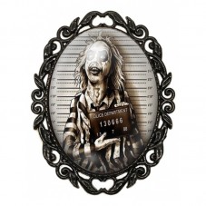 Broche Noire avec Cabochon en Verre Beetlejuice Gothique pour la Création de Bijoux Fantaisie - DIY