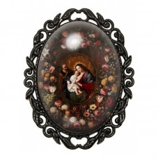 Broche Noire avec Cabochon en Verre Brueghel pour la Création de Bijoux Fantaisie - DIY