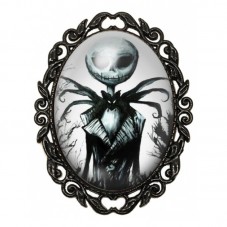Broche Noire avec Cabochon en Verre Jack pour la Création de Bijoux Fantaisie - DIY