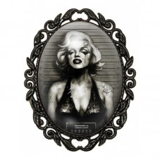 Broche Noire avec Cabochon en Verre Marilyn Monroe pour la Création de Bijoux Fantaisie - DIY