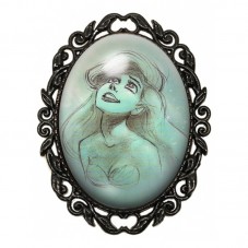 Broche Noire avec Cabochon en Verre Ariel pour la Création de Bijoux Fantaisie - DIY