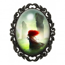 Broche Noire avec Cabochon en Verre Rebelle pour la Création de Bijoux Fantaisie - DIY