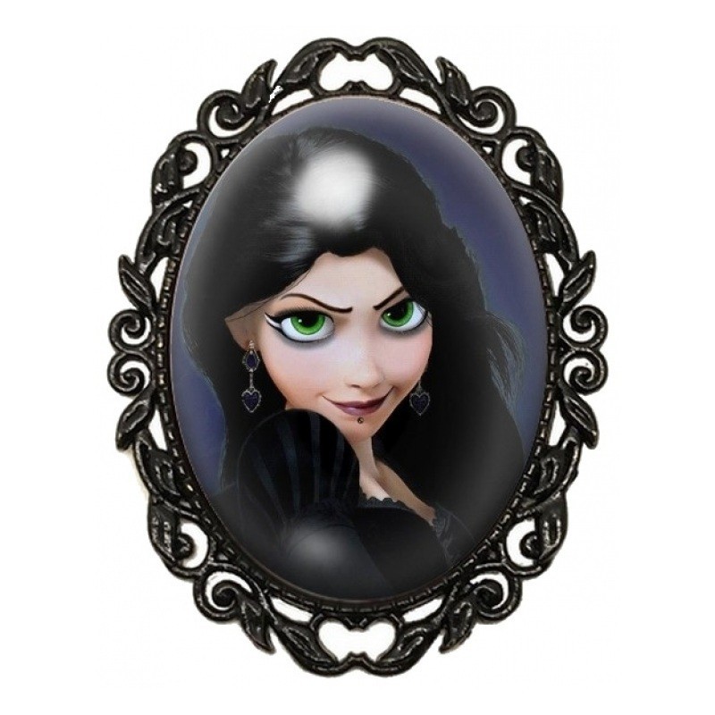 Broche Noire avec Cabochon en Verre Princesse Gothique
