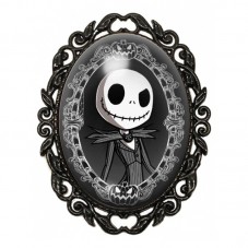 Broche Noire avec Cabochon en Verre Jack Gothique pour la Création de Bijoux Fantaisie - DIY